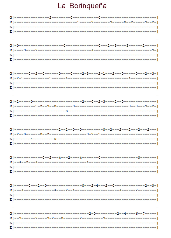 Tablatura de La Borinque�a